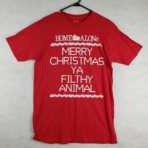 Home Alone L Merry Christmas Ya Filthy Animal Tee Shirt Red Cross Stitch Graphic